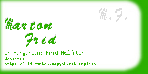 marton frid business card